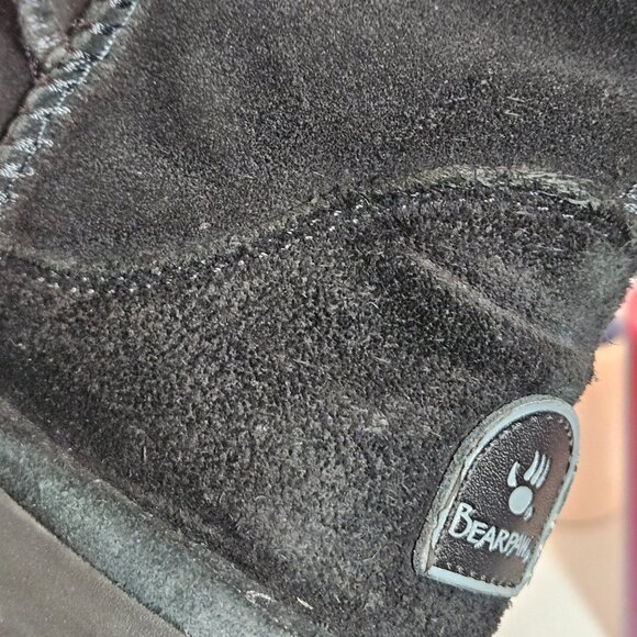 BEARPAW WOMEN'S ELLE TALL SUEDE WINTER PULL ON BOOTS Sz 9 BLACK Wool - Picture 7 of 15